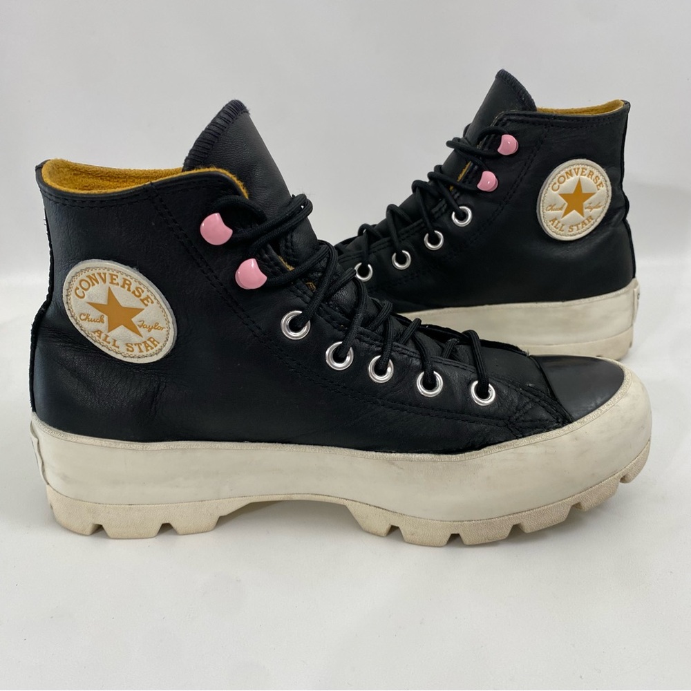Converse All Star Chuck Taylor Platform Hi Top 8 Black Leather Goretex Chunky